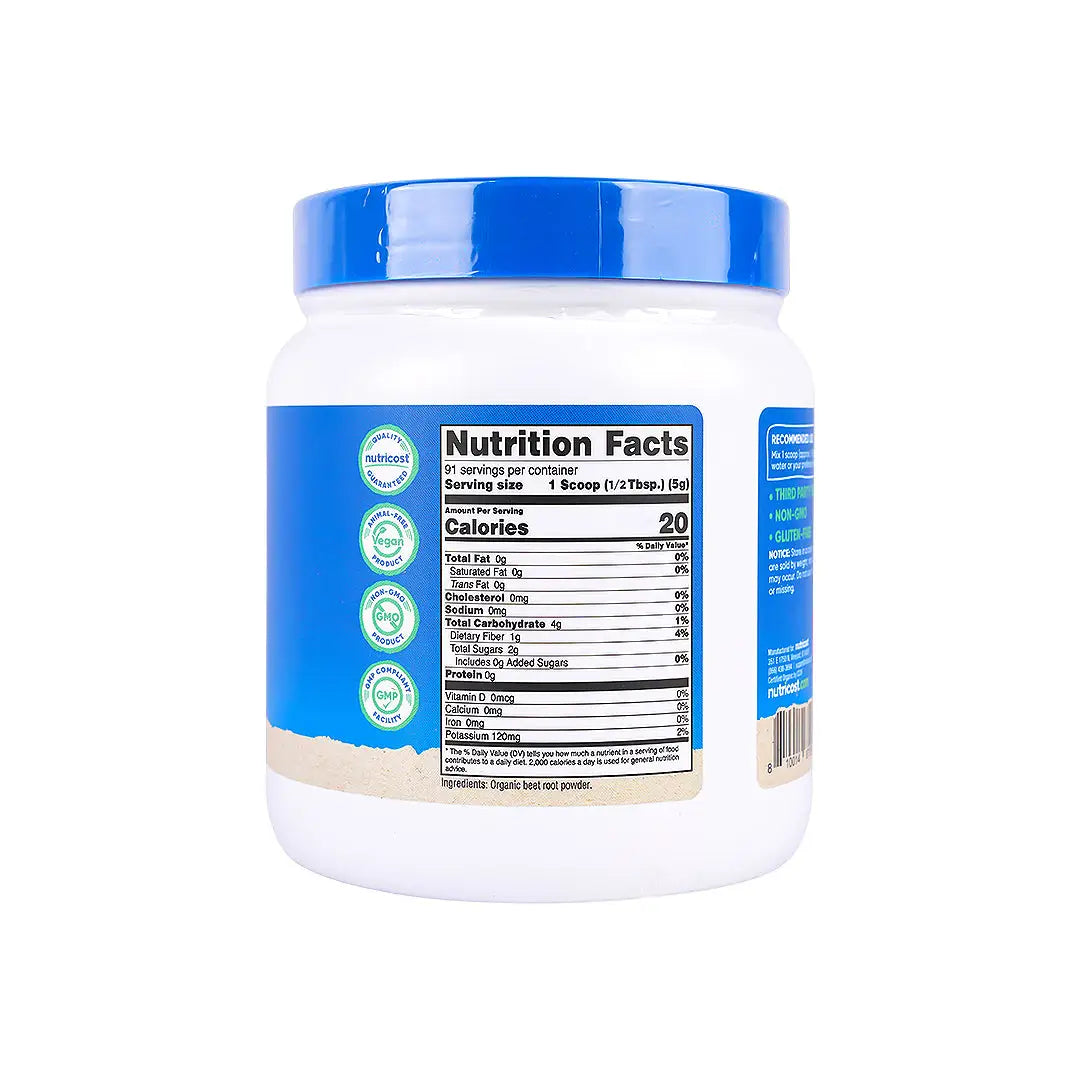 Nutricost Organic Beetroot Powder 454g - Unflavored