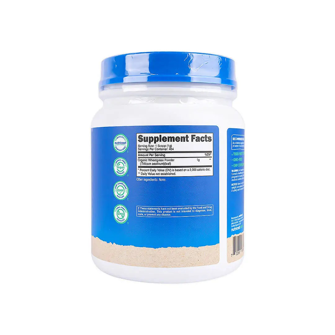 Nutricost Organic Wheatgrass 454g - Unflavored