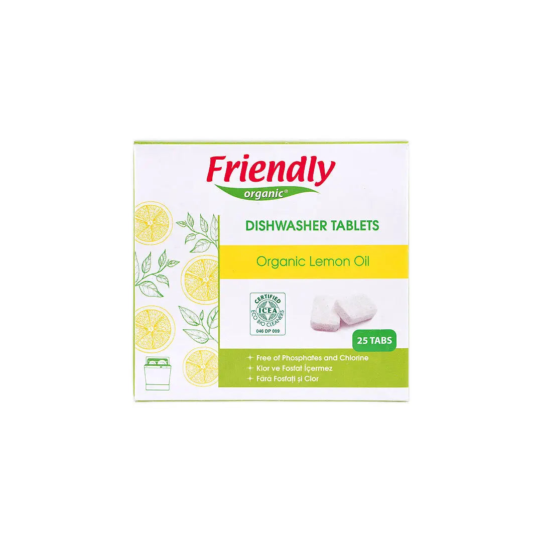 Friendly Organic Dishwasher Tablets 25tabs-Organic Lemon Oil