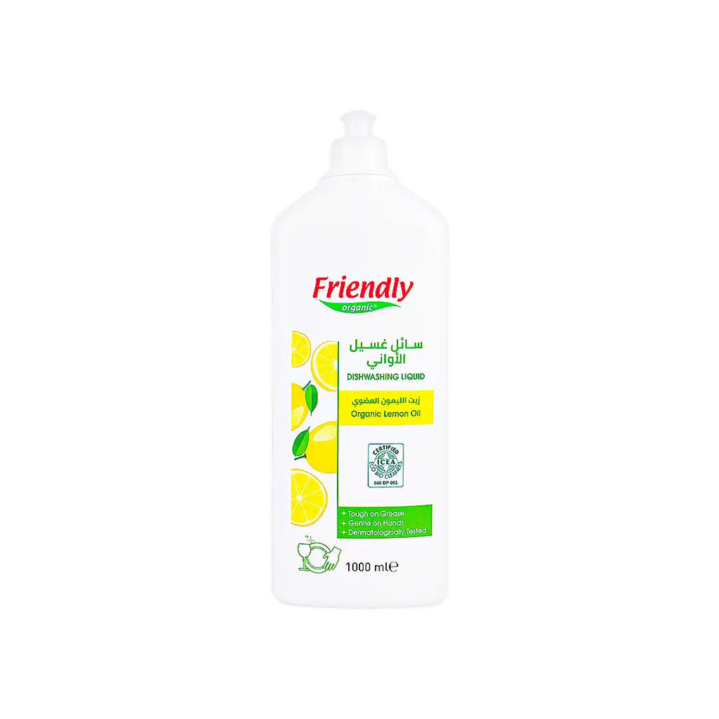 Friendly Organic Dishwashing Liquid 1000ml-Lemon Oil