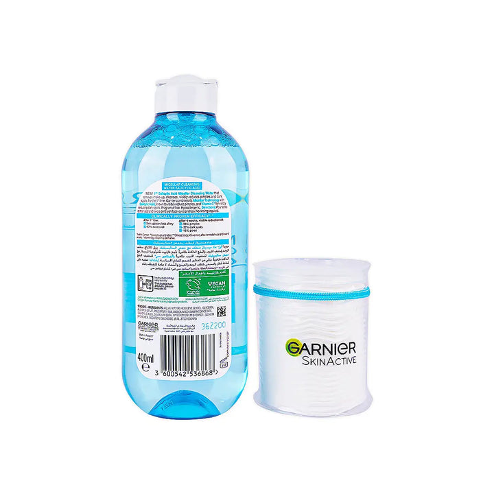 56604-Garnier Micellar Cleansing Water S.Acid 400ml+ Cotton Pads +2