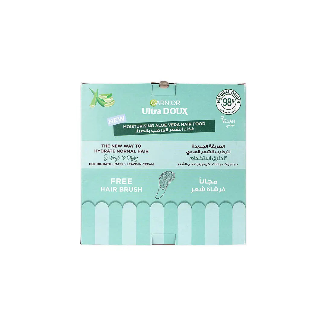 Garnier UltraDoux Moisturising Hair Food Aloe 390ml+Wetbrush