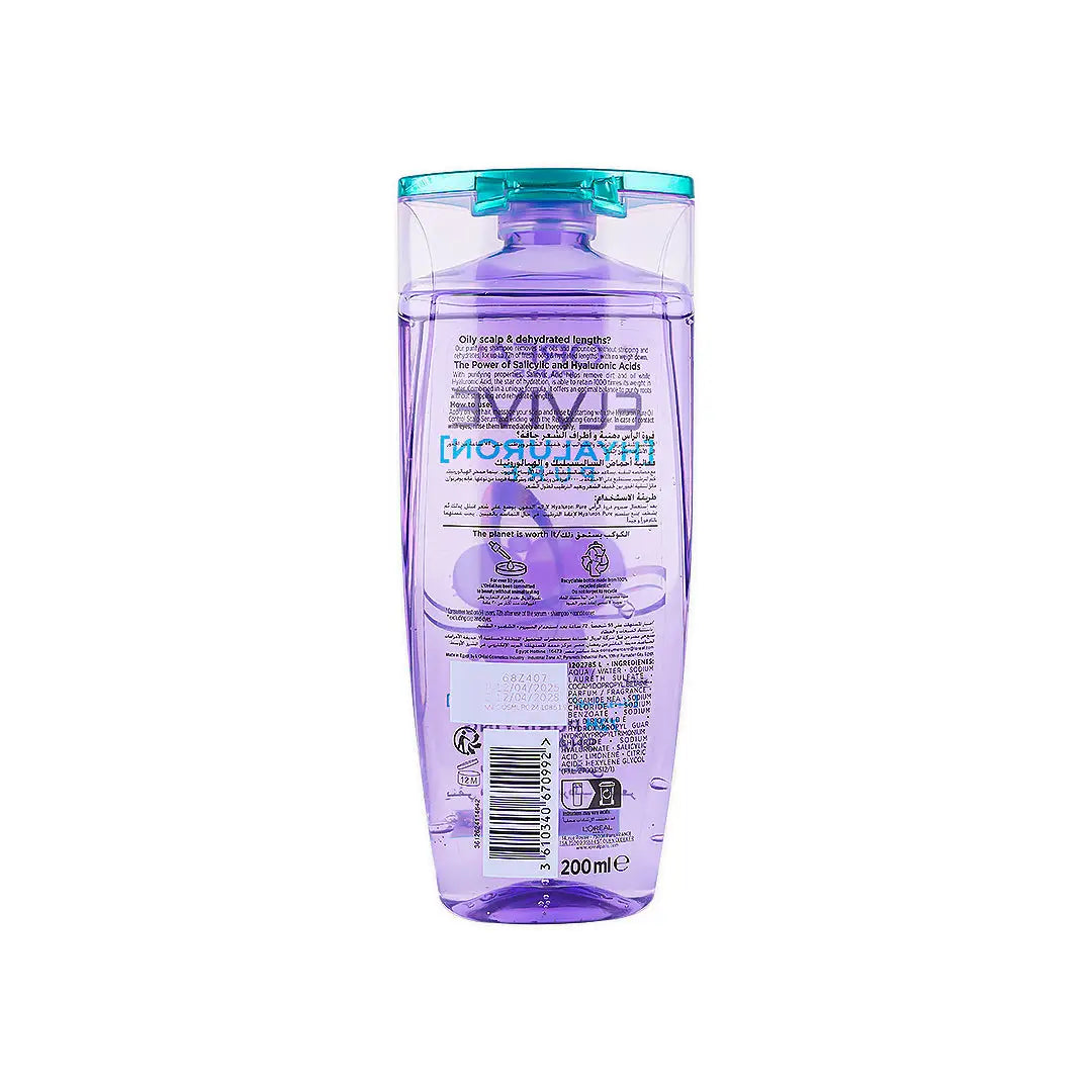L'oreal Elvive Hyaluron Pure 72H Shampoo 200ml