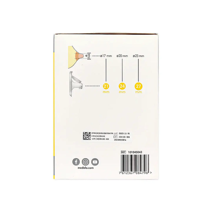 56655-Medela Hands Free 2 Breast Shields (21mm) S +1