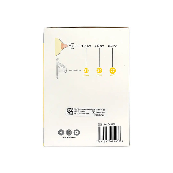 56657-Medela Hands Free 2 Breast Shields (27mm) L +1