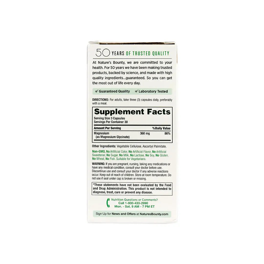 56689-Natures Bounty Advanced Magnesium Glycinate 360Mg 90 Caps +6