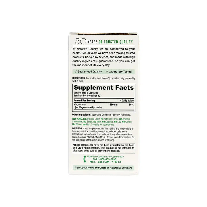56689-Natures Bounty Advanced Magnesium Glycinate 360Mg 90 Caps +6