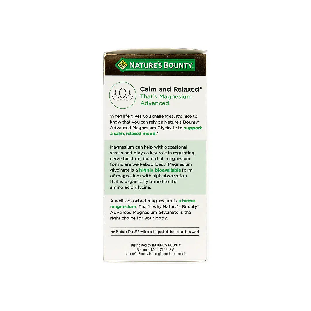 Natures Bounty Advanced Magnesium Glycinate 360Mg 90 Caps