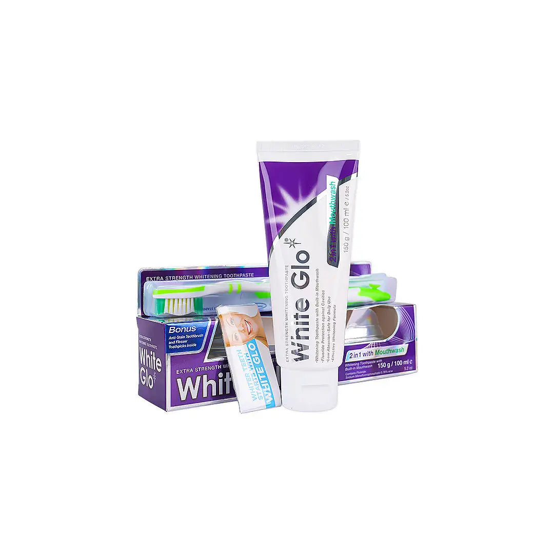 56717-White Glo 2 in 1 Mouthwash Toothpaste 100ml +4