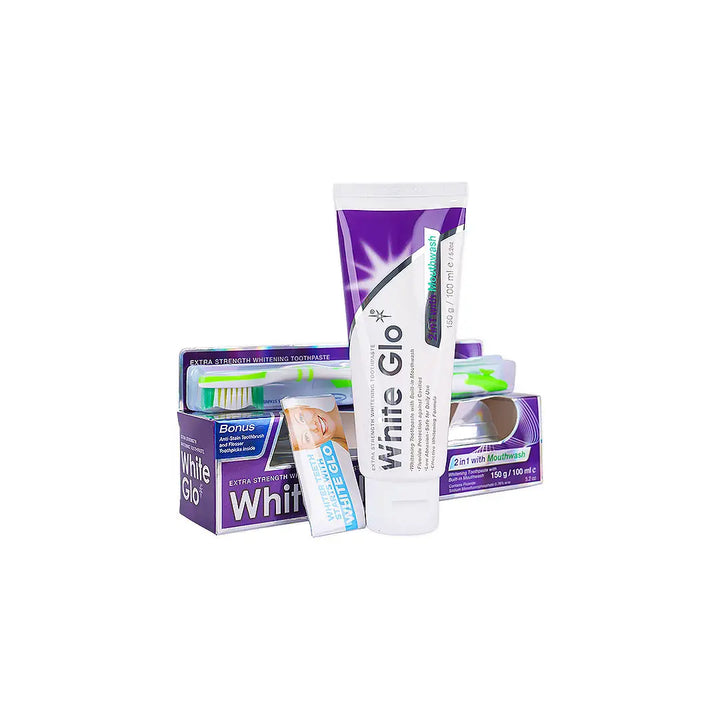 56717-White Glo 2 in 1 Mouthwash Toothpaste 100ml +4