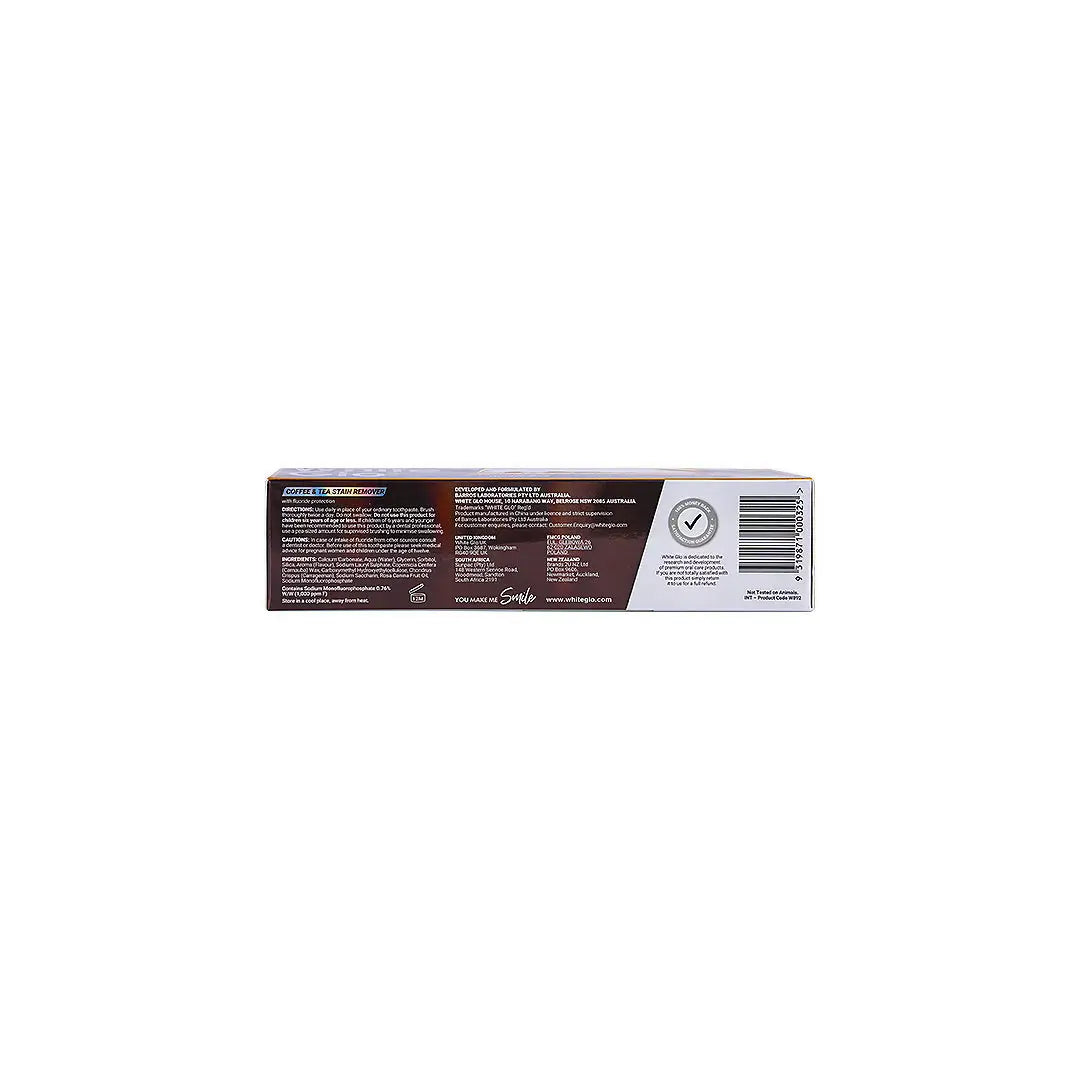 56718-White Glo Coffee &amp; Tea Stain Remover Toothpaste 100ml +2