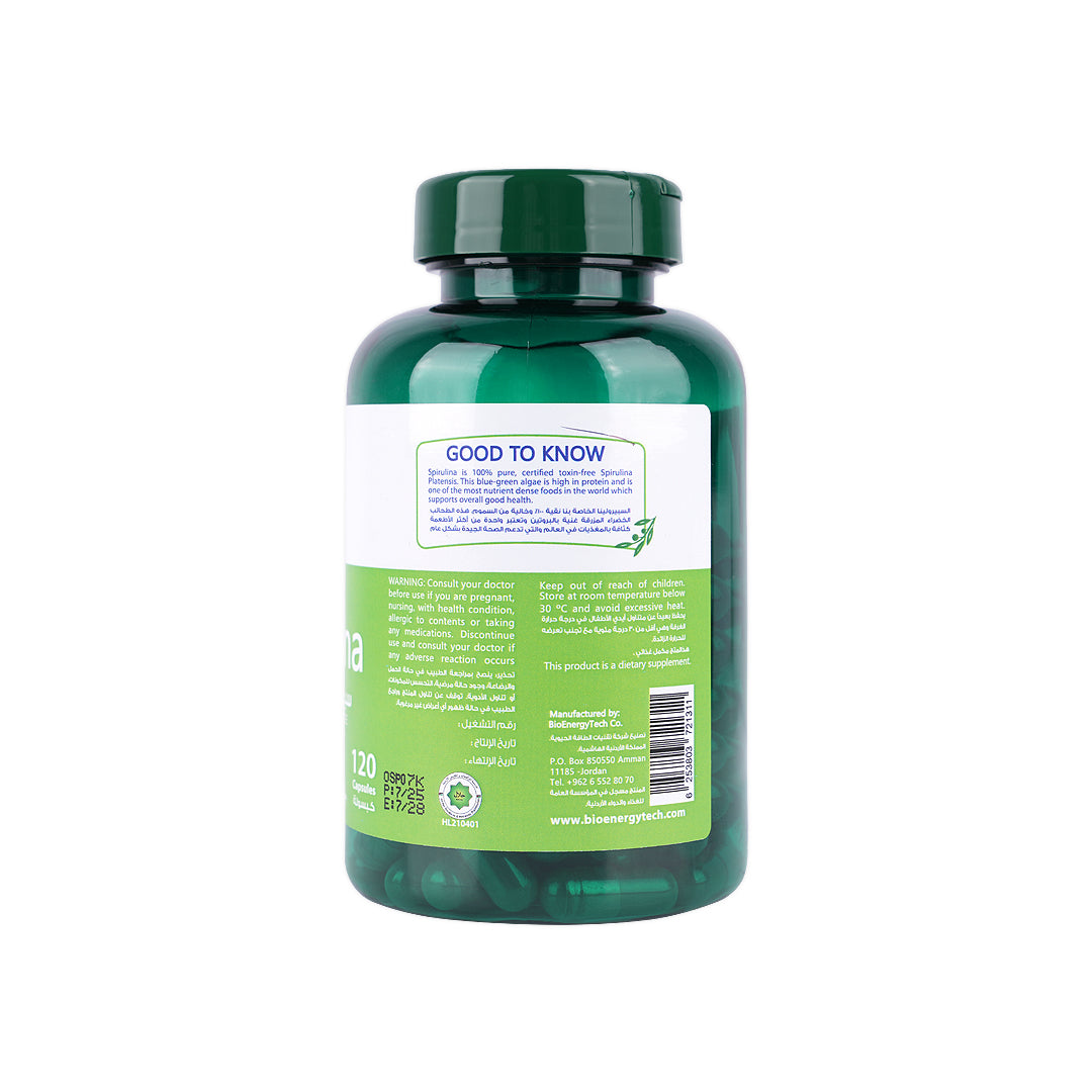 Bio Organic Spirulina 120 Capsules