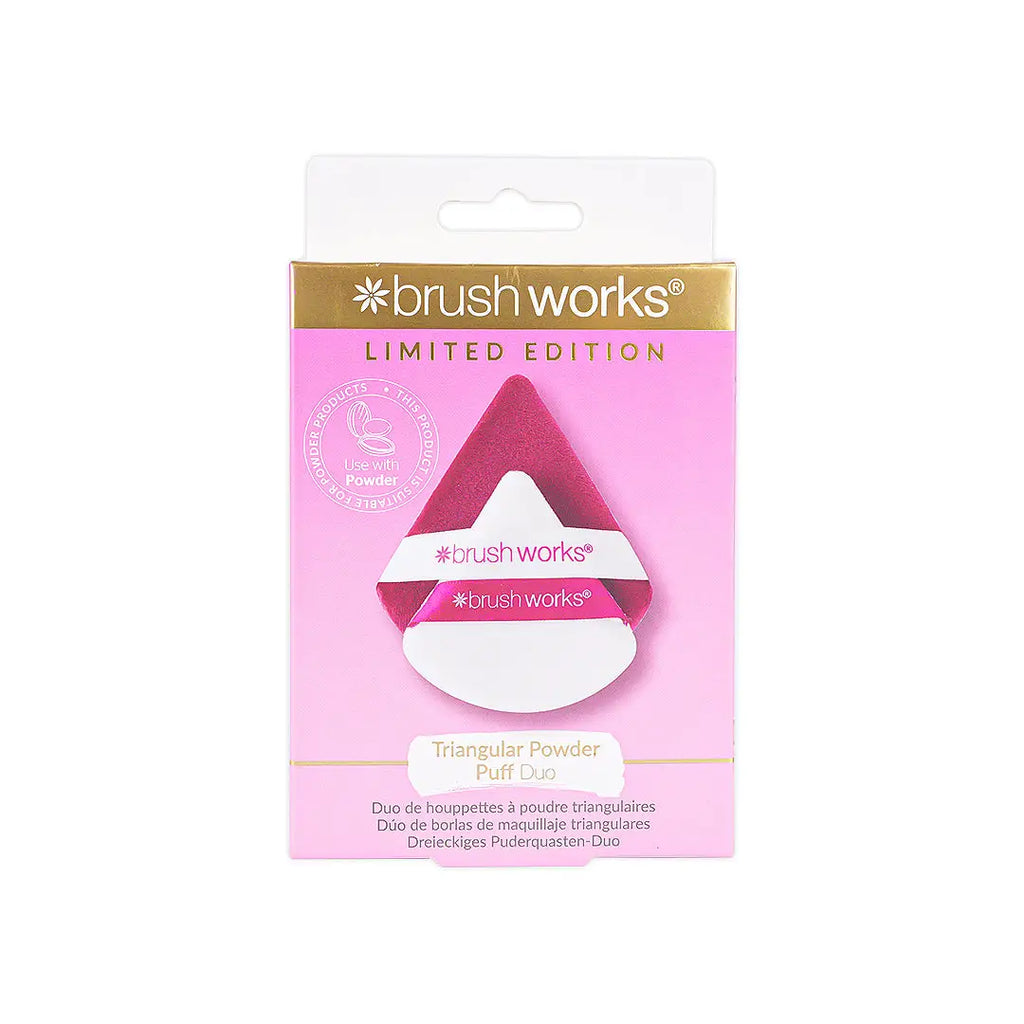 Brushworks Triangular Powder Puff Duo-Red