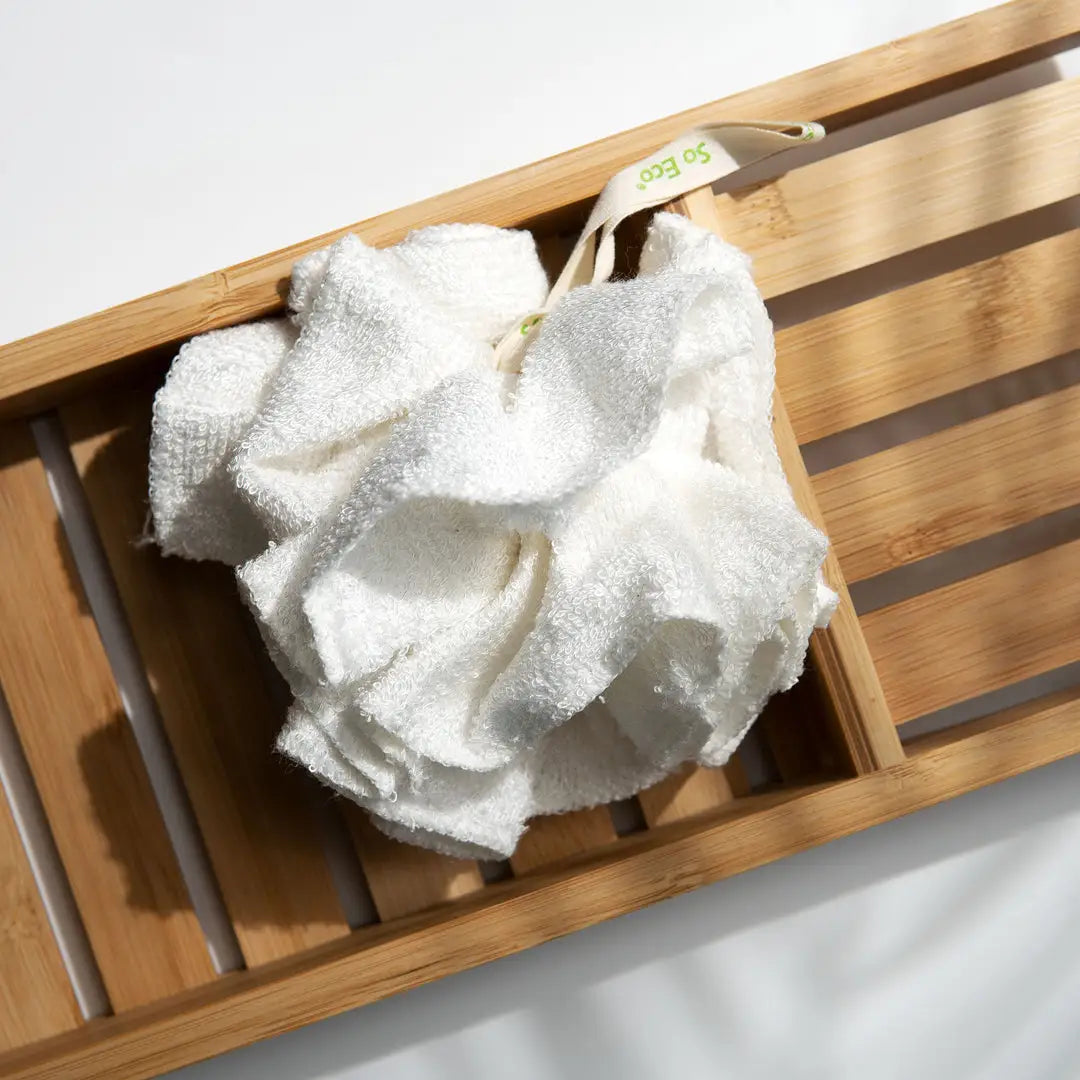 56890-SOECO - Bamboo Bath &amp; Shower Pouf +3