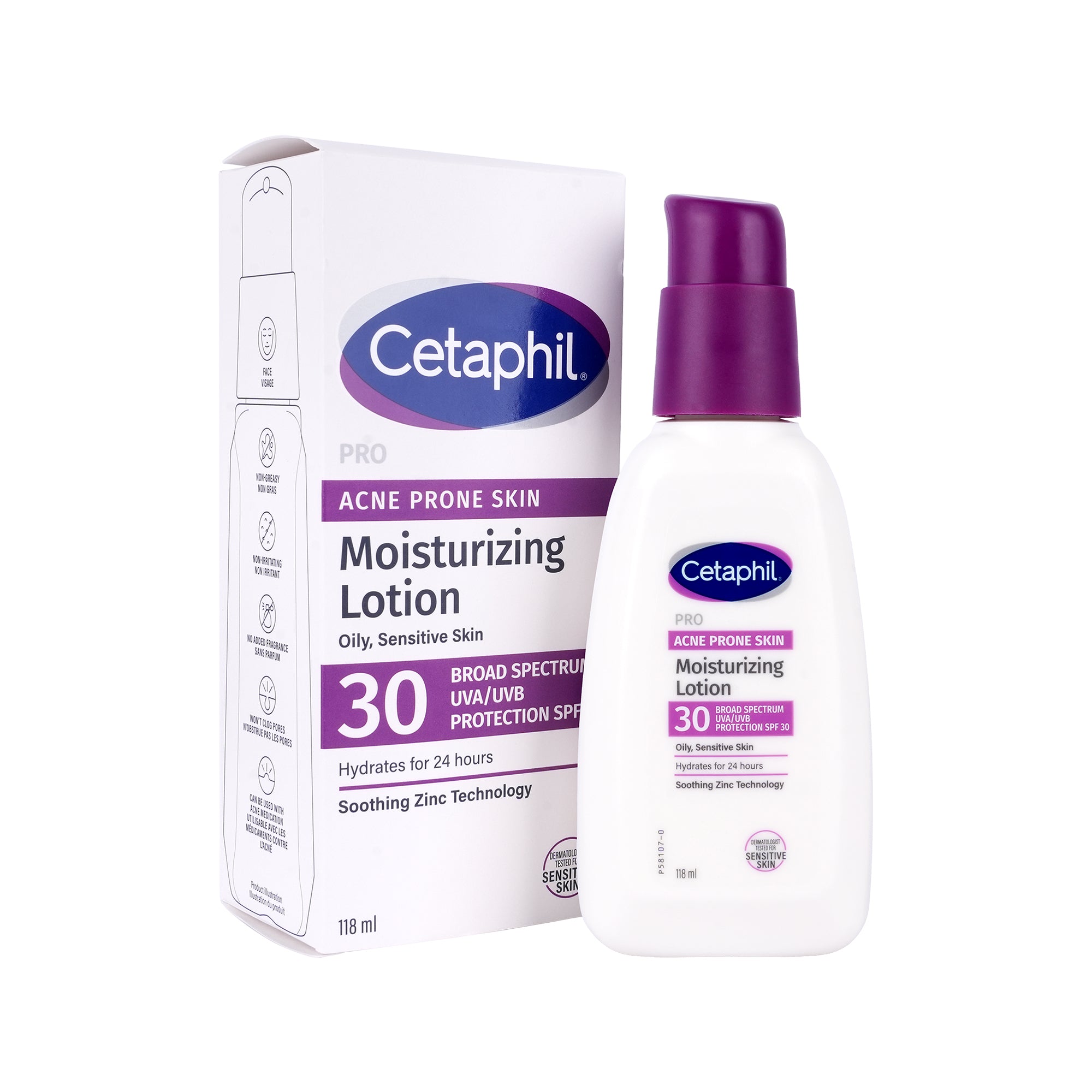56918-Cetaphil Pro Acne Prone Skin Moisturizing Lotion SPF30 118ml +1