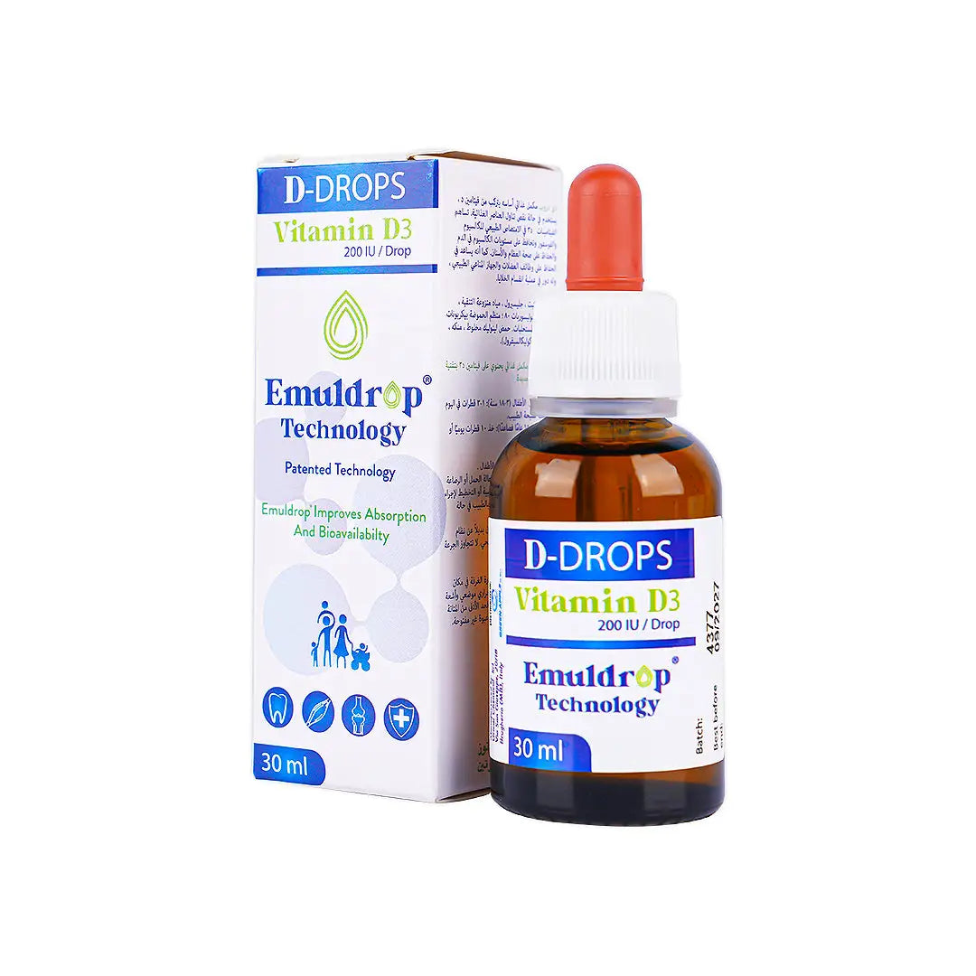 D-Drops Vitamin D3 200IU Emuldrops 30ml