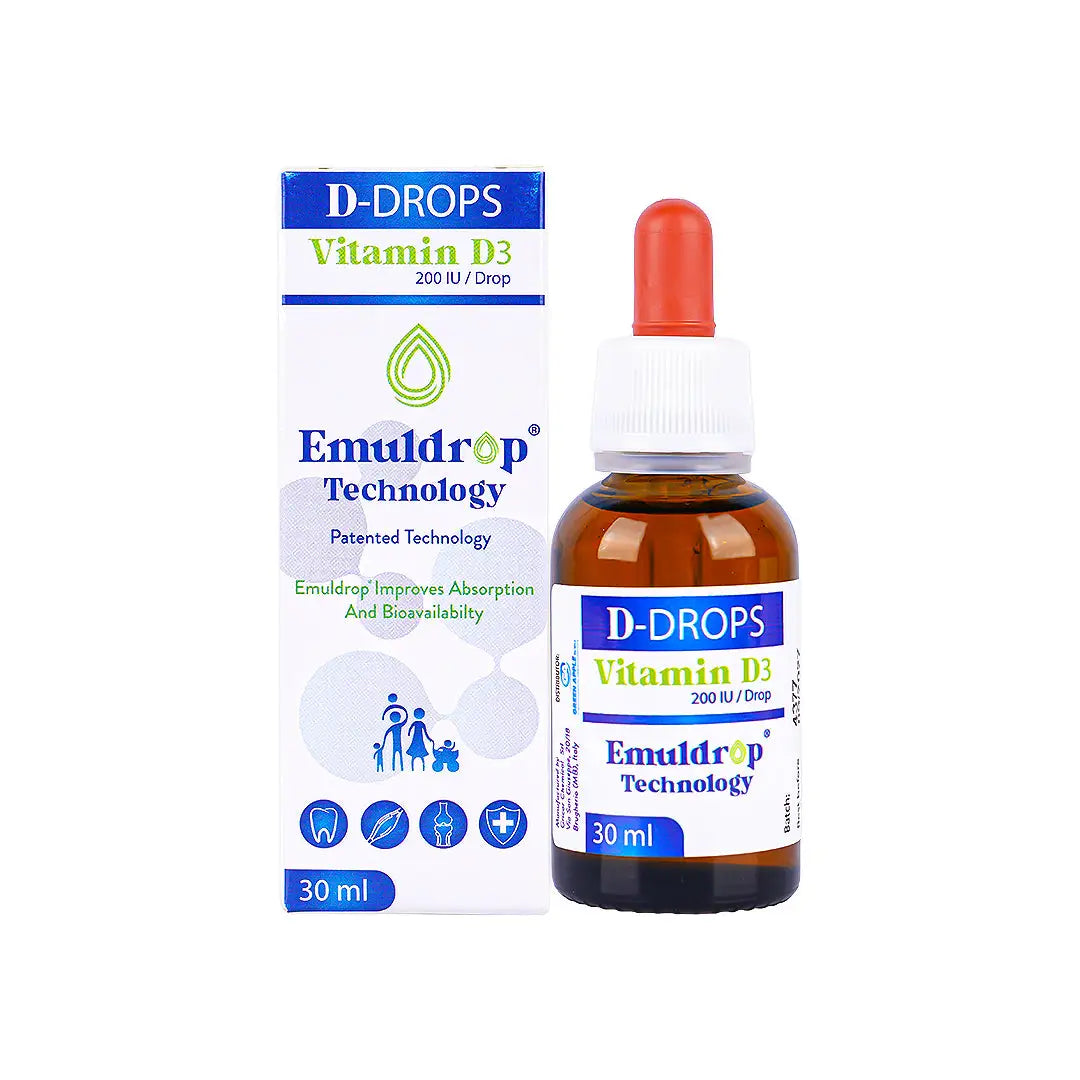 D-Drops Vitamin D3 200IU Emuldrops 30ml