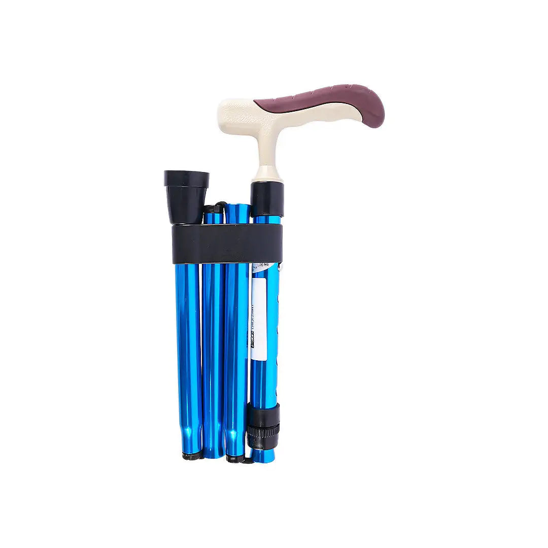 56942-Yuwell Walking Stick Foldable Blue-Yu838 +2