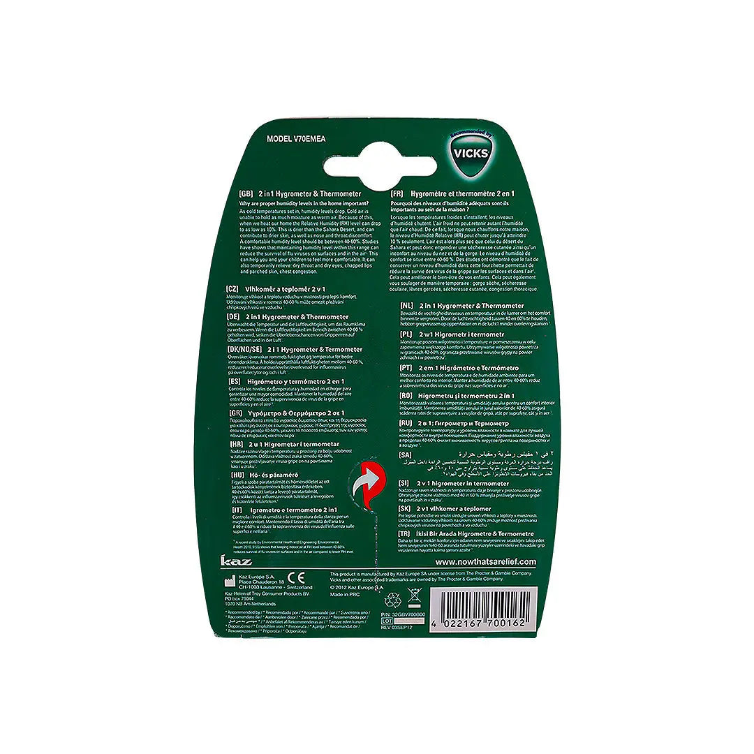 Vicks 2in1 Hygrometer & Thermometer-V70EMEA