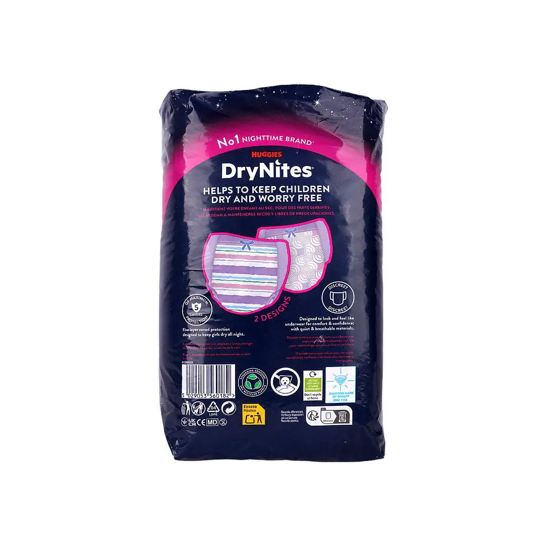 Huggies Drynites Pyjama Pants Girl 8-13 Years (30-48Kg) 13Pc