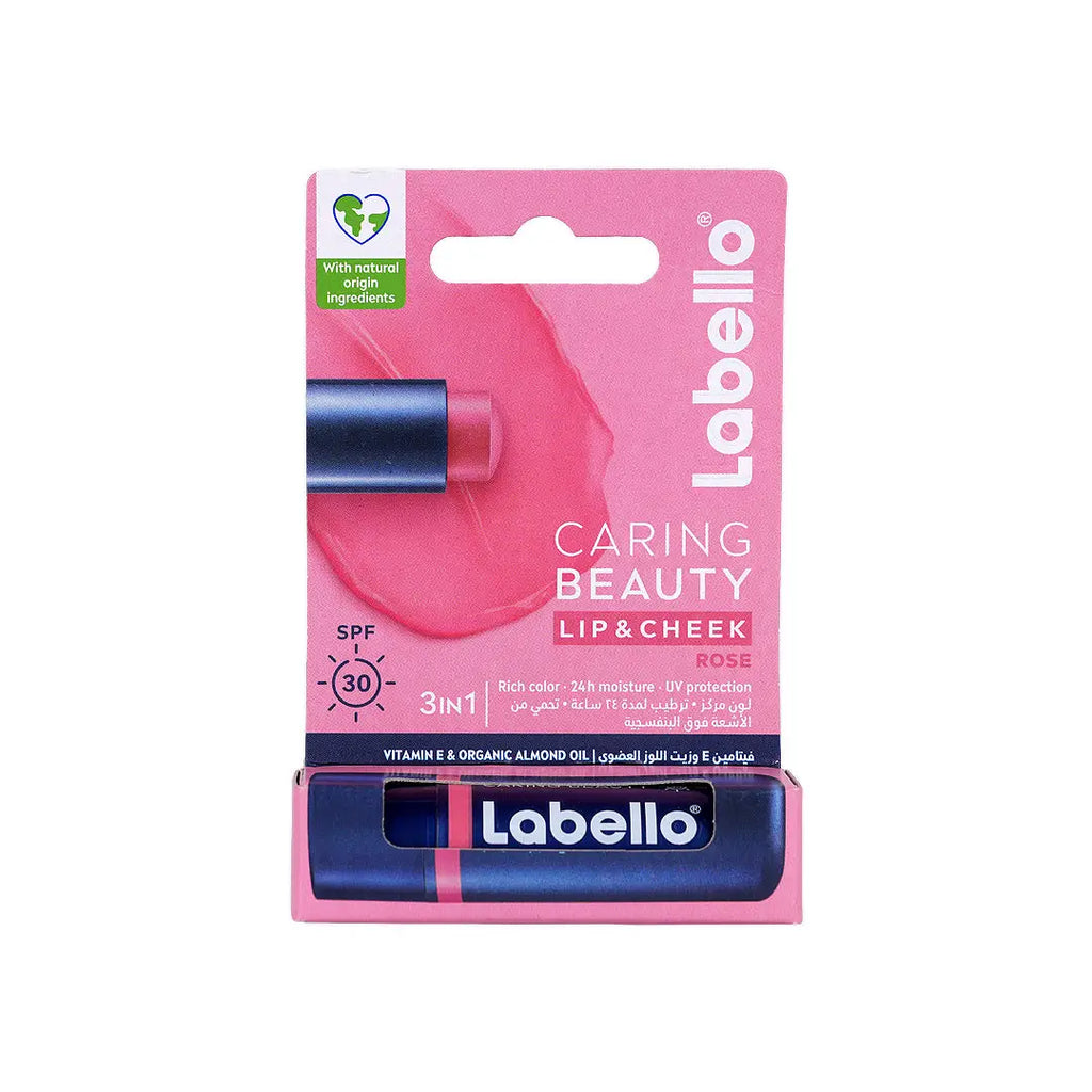 Labello 3 In 1 Caring Beauty Lib & Cheek SPF30-Rose