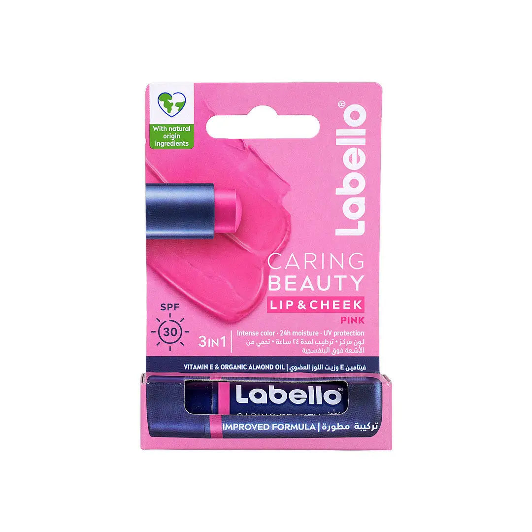 57103-Labello 3 In 1 Caring Beauty Lib & Cheek SPF30-Pink