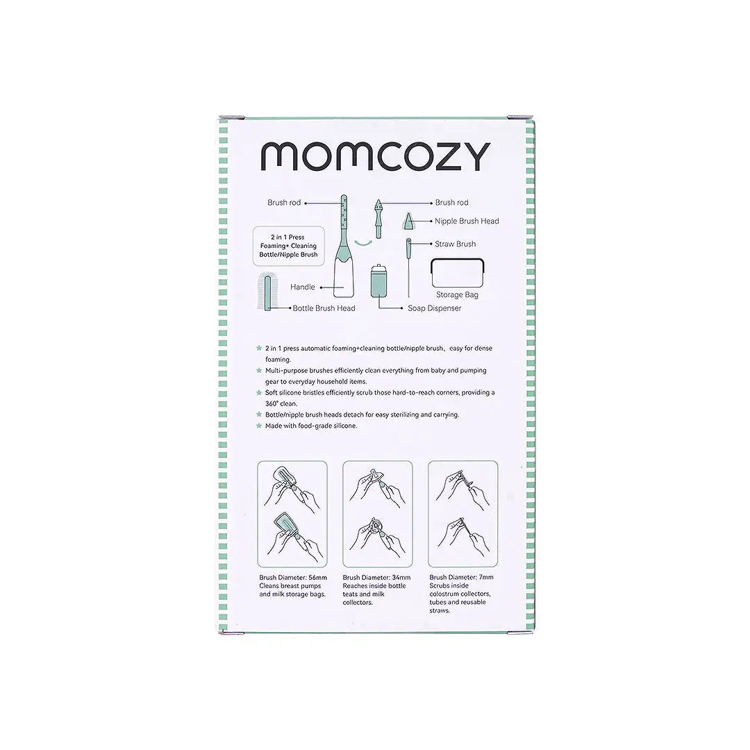 57110-Momcozy Press Foaming+Cleaning Bottle Brush Set-Ls002 +3