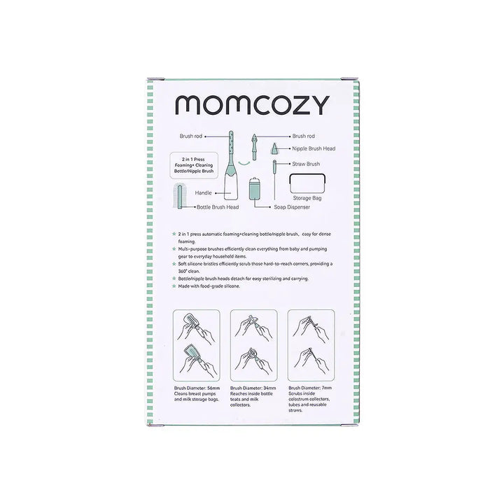 57110-Momcozy Press Foaming+Cleaning Bottle Brush Set-Ls002 +3