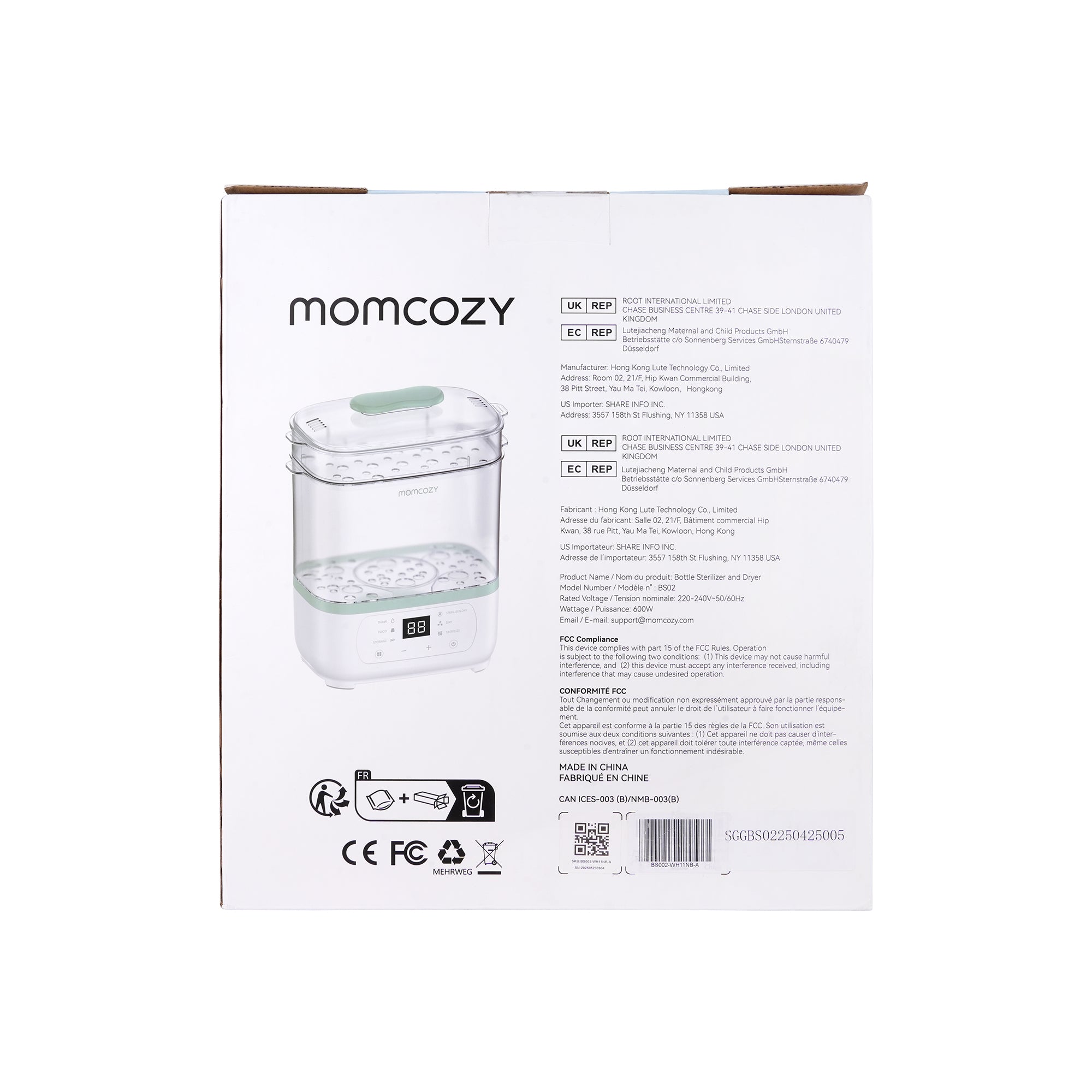 57117-Momcozy Bottle Sterilizer and Dryer-BS02 +3