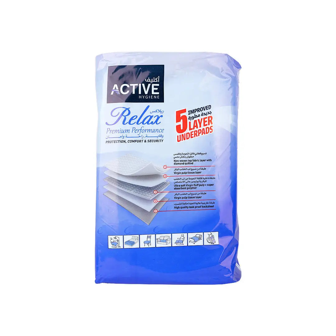 Active Relax Adult Under Pads 60X90Cm 15Pcs-Medium Plus +3