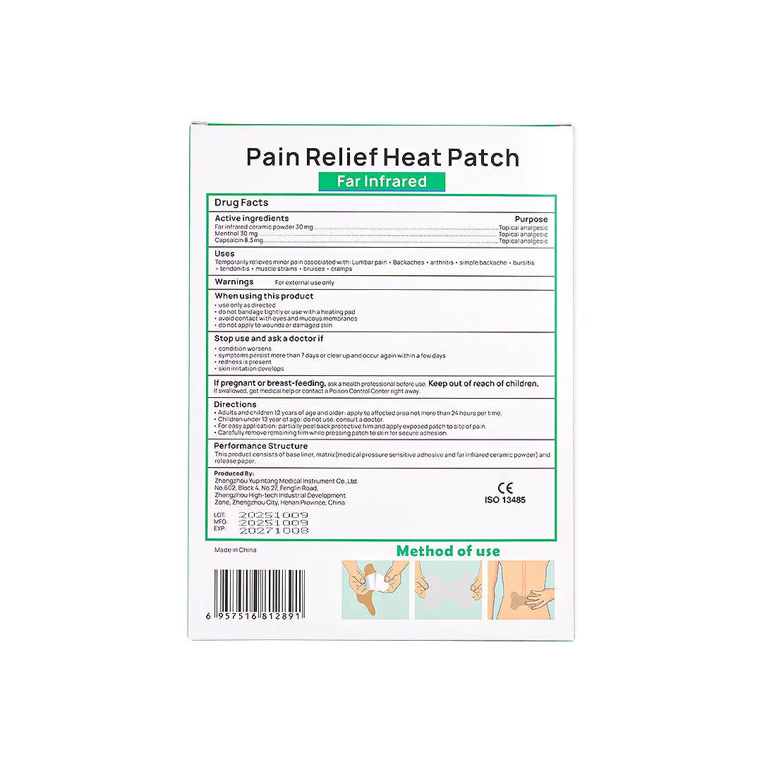 Enokon Pain Relief Heat Lumbar Spine Patch 6pcs +3