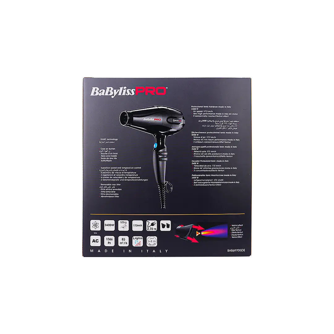 Babyliss Pro Professional Hair Dryer Caruso-HQ-BAB6970ISDE+4