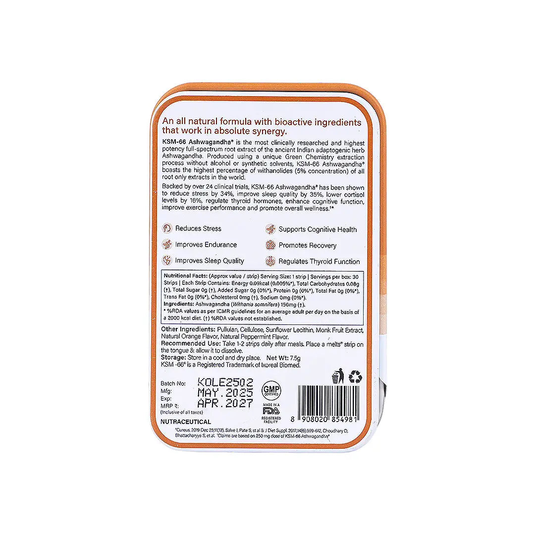 Wellbeing Melts Pure Ashwagandha 30 Strips +3