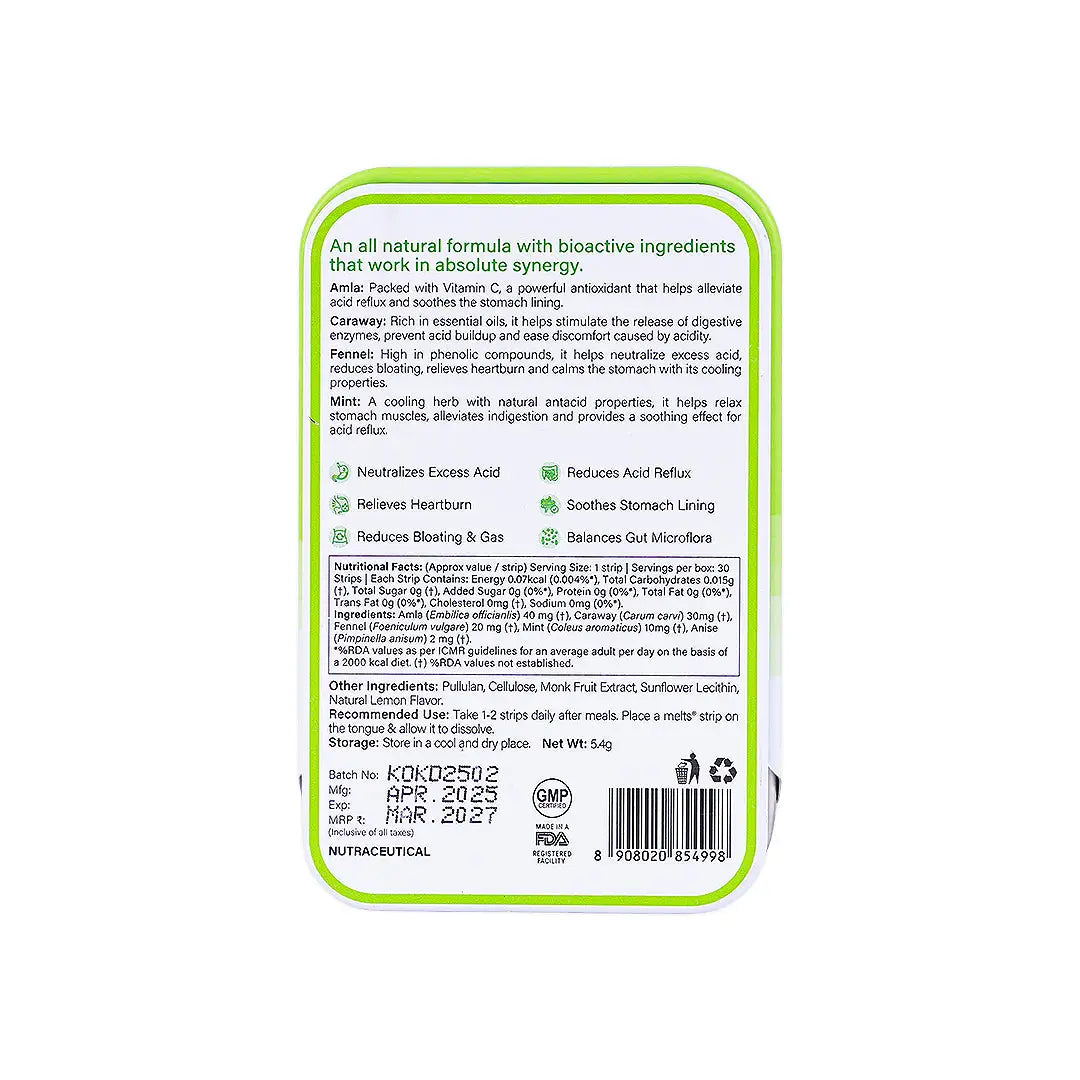 Wellbeing Melts Acidity Relif 30 Strips +3