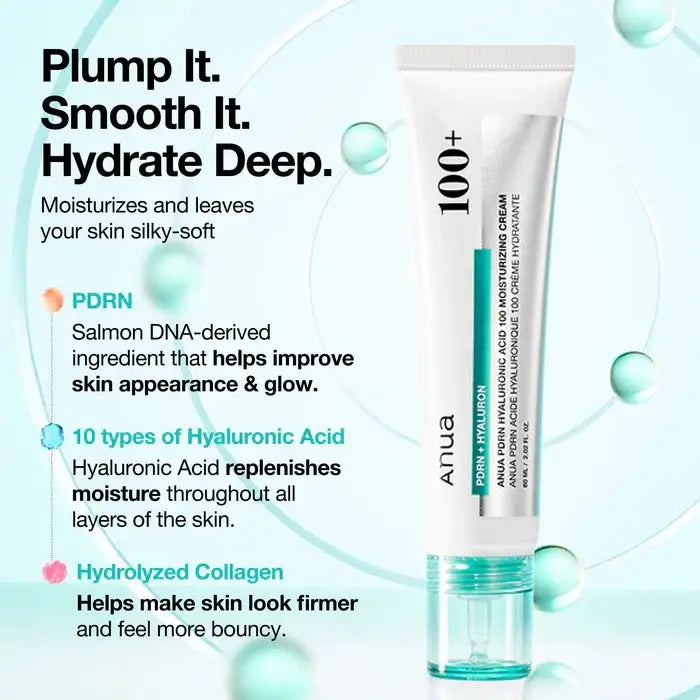 57321-Anua 100+ PDRN + Hyaluron Moisturizing Cream 60ml +1