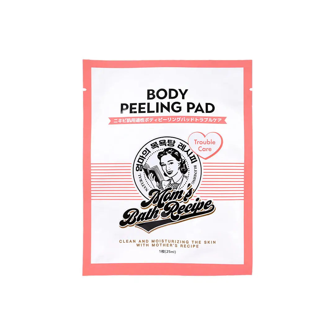 Mom's Bath Recipe Body Peeling Pad 1pcs-Pink