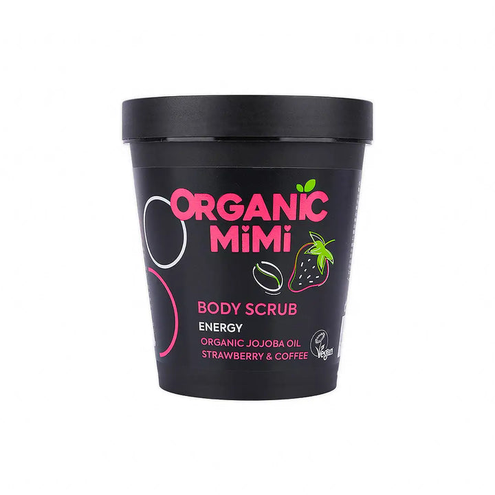 57370-Organic Mimi, Body Scrub Energy Strawberry &amp; Coffee, 250g