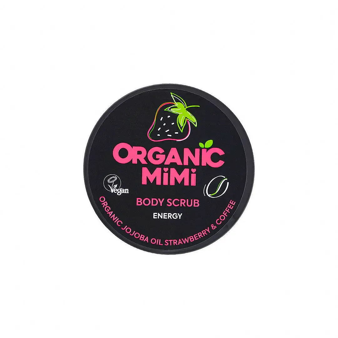 57370-Organic Mimi, Body Scrub Energy Strawberry &amp; Coffee, 250g +2