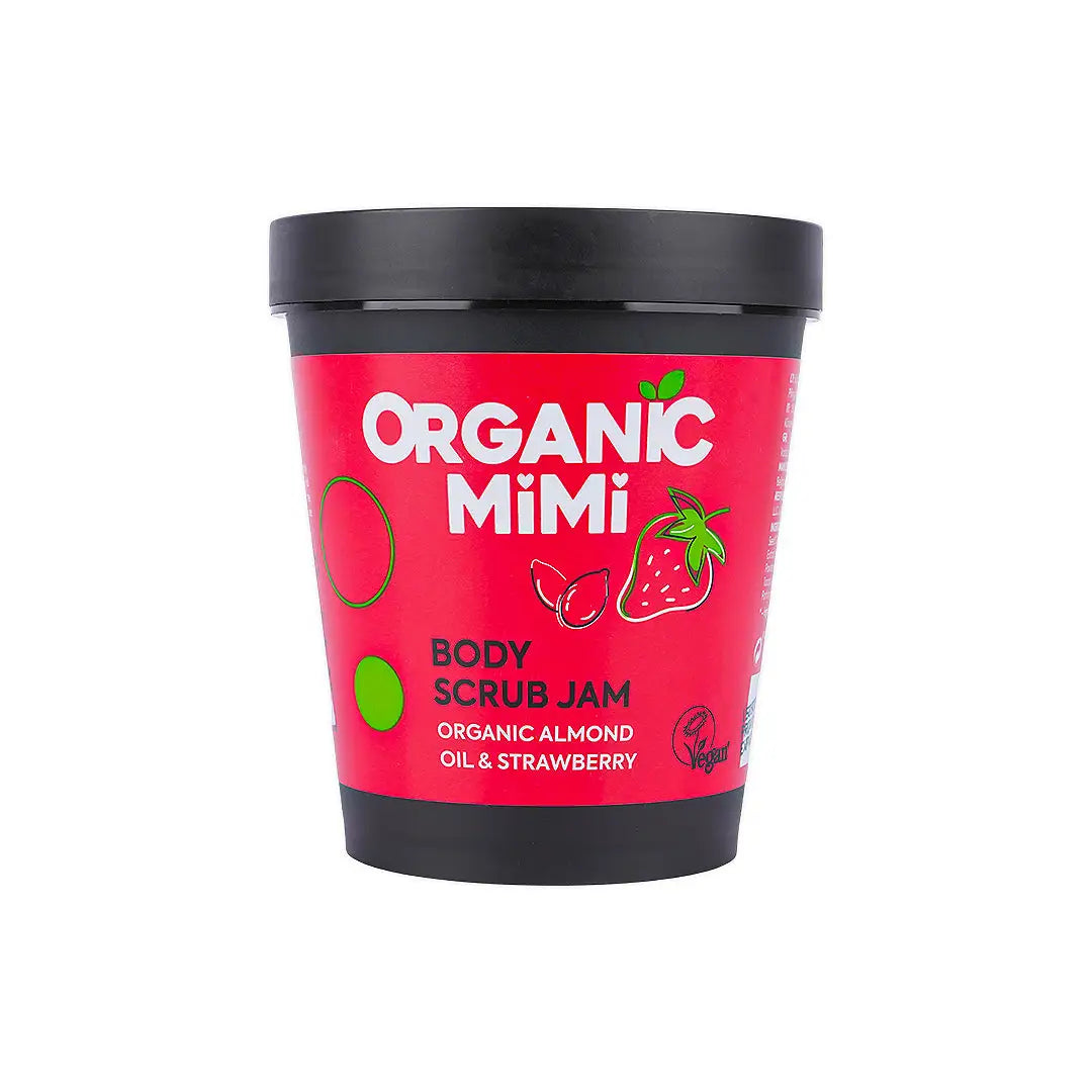 57371-Organic Mimi, Body Scrub Jam Almond & Strawberry, 250g