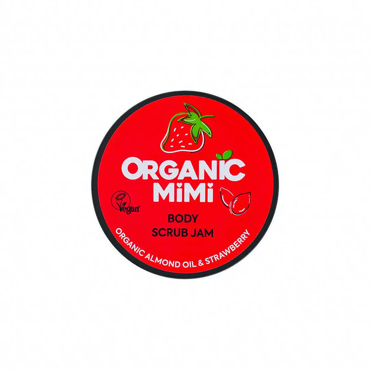 57371-Organic Mimi, Body Scrub Jam Almond &amp; Strawberry, 250g +2