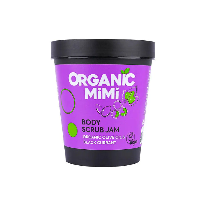 57373-Organic Mimi, Body Scrub Jam Olive &amp; Black Currant, 250g