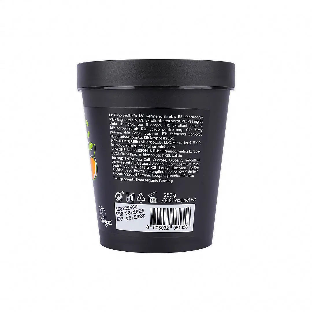 57374-Organic Mimi, Body Scrub Lifting Mango &amp; Coffee, 250g +3