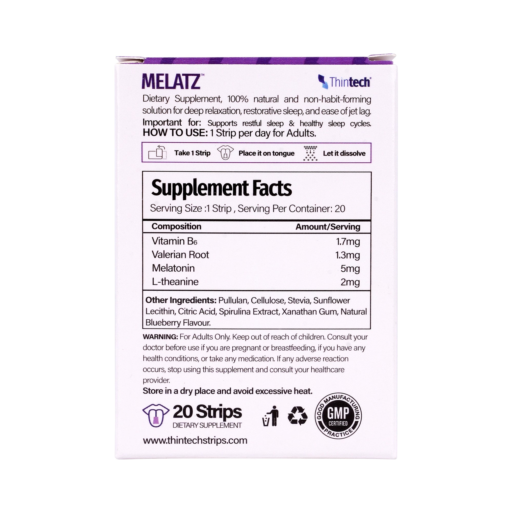 57418-Thintech Melatz 20Strips Blueberry +1