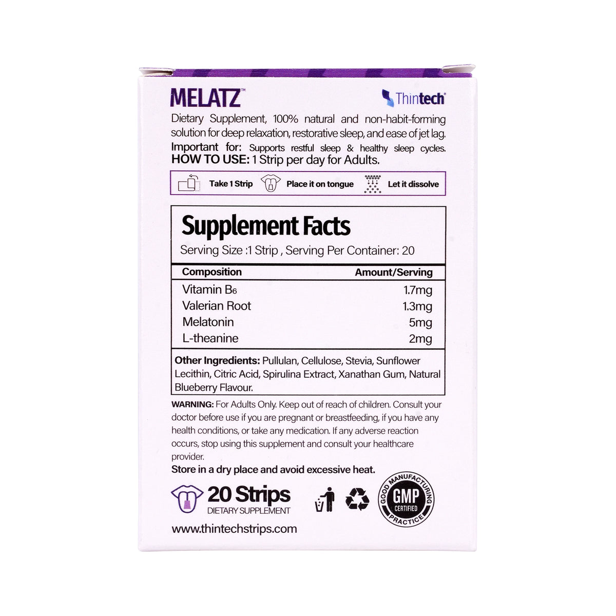 57418-Thintech Melatz 20Strips Blueberry +1