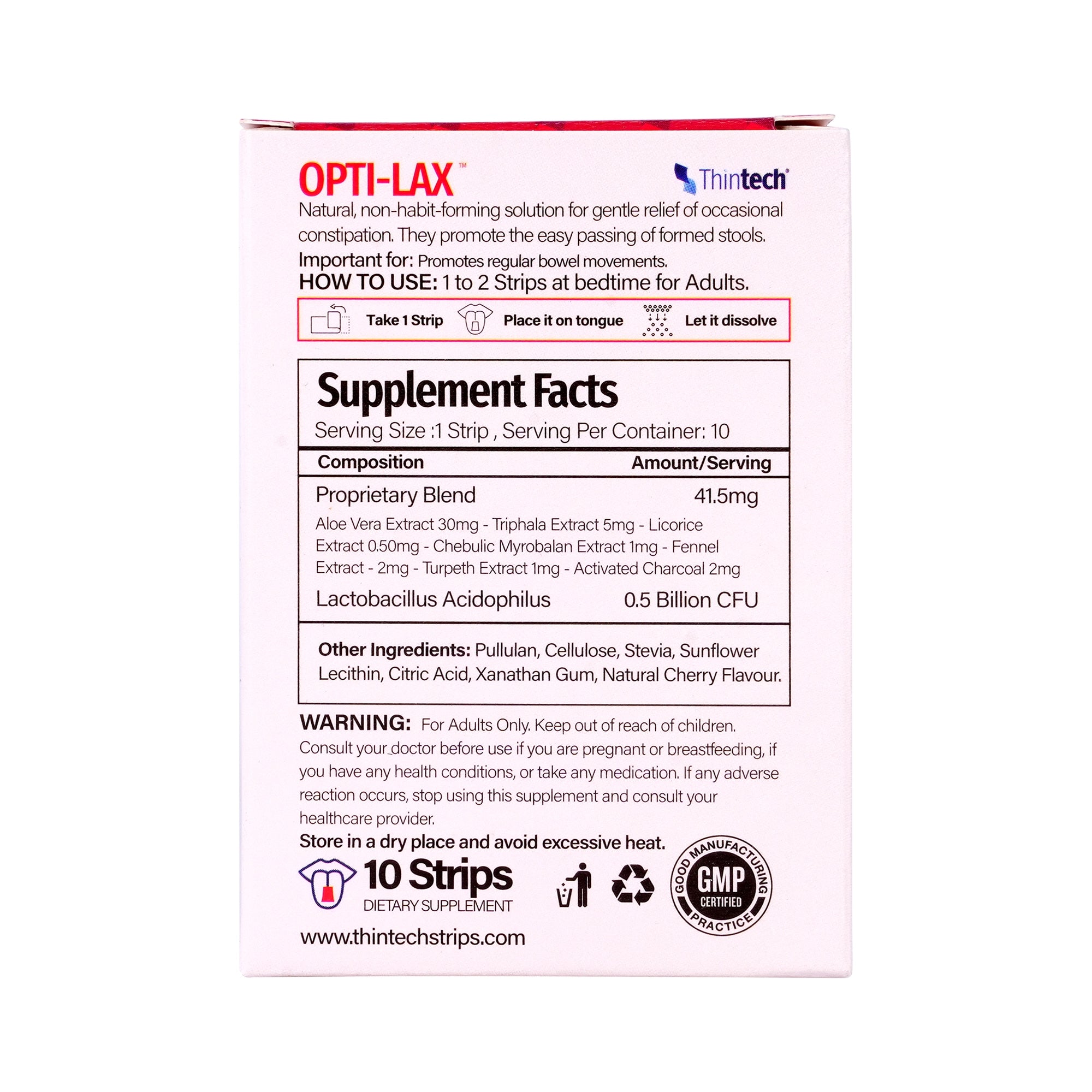 57420-Thintech Opti - Lax 10Strips Cherry +1