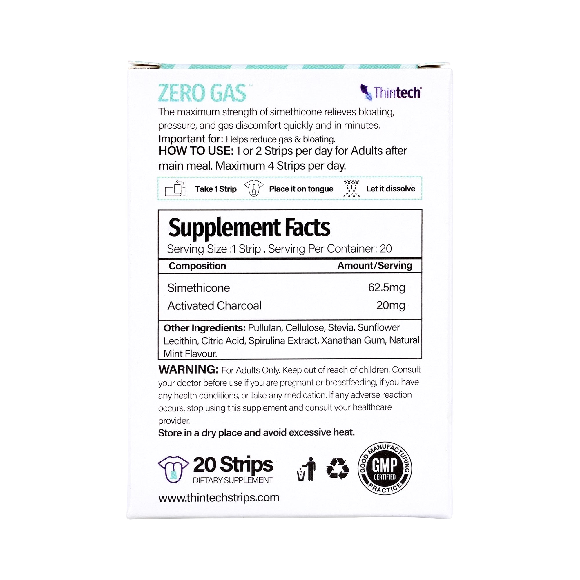57422-Thintech ZeroGas 20Strips Mint +1