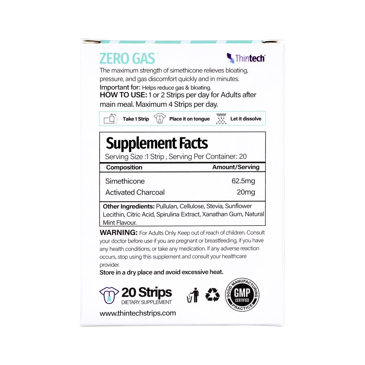 57422-Thintech ZeroGas 20Strips Mint +1