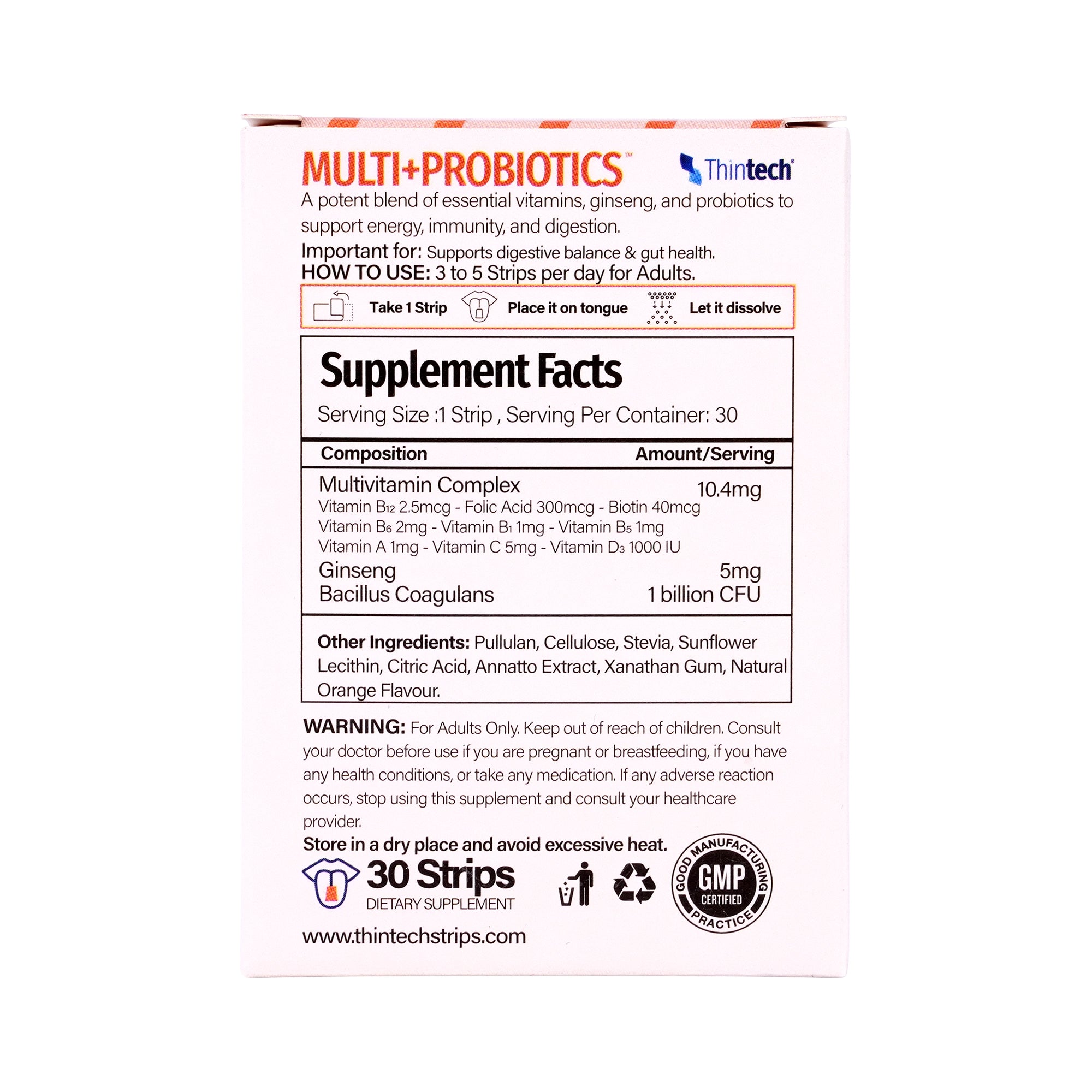 57430-Thintech Multi + Probiotics 30Strips Orange +1