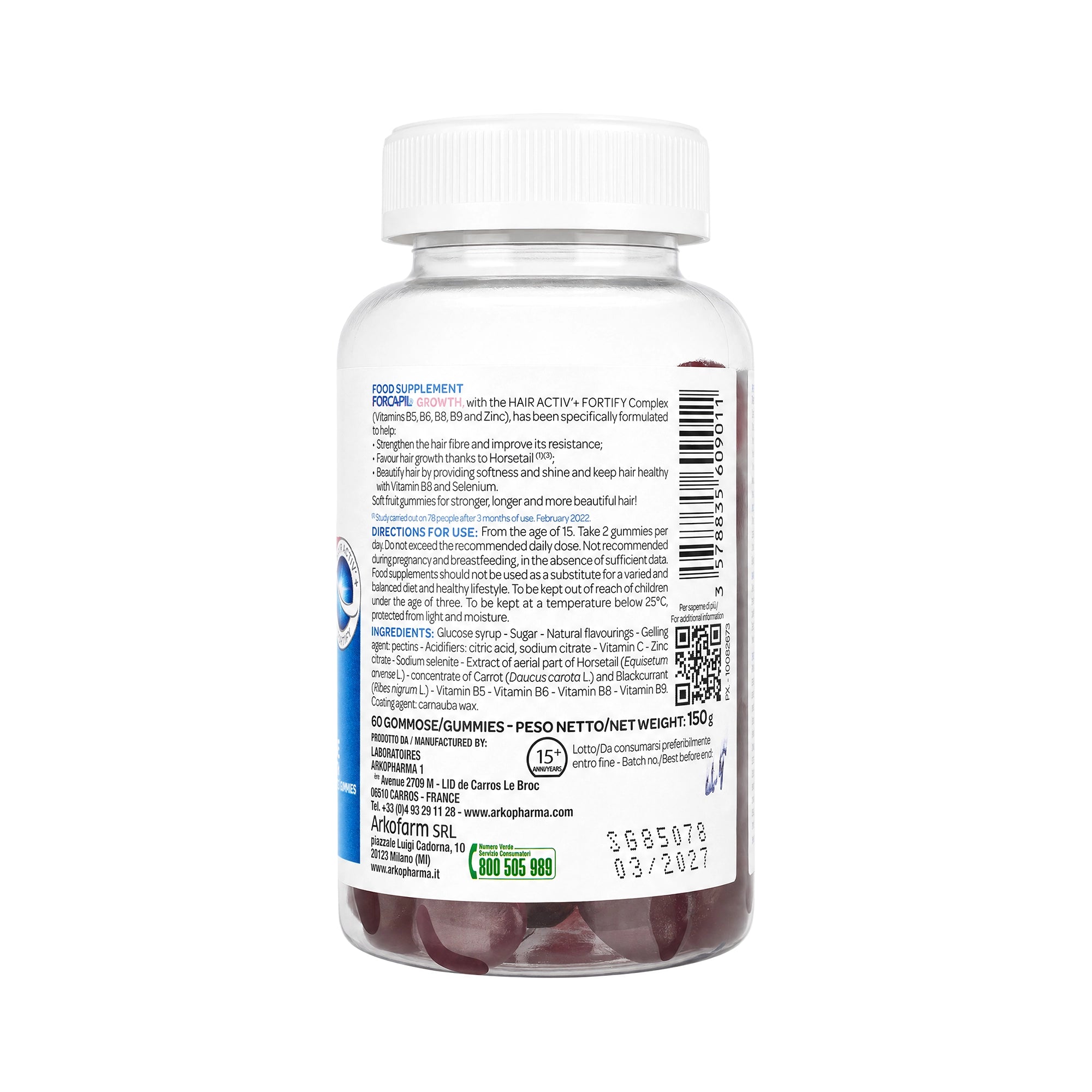57434-Arko Pharma Forcapil Growth 60 Gummies +2