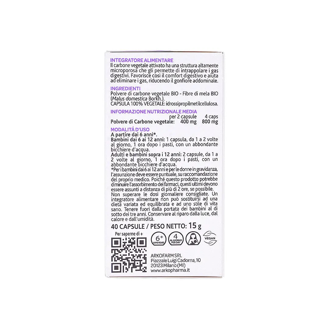 57437-Arko Pharma Vegetal Charcoal 40 Caps +6
